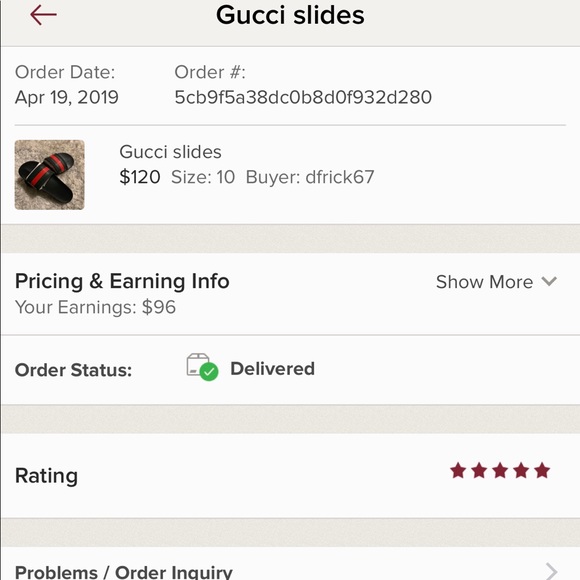 5 star ⭐️ rating on Gucci slides - Picture 1 of 1